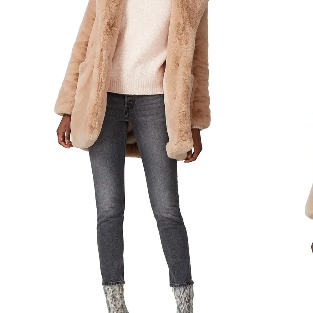 Apparis Plush Faux Fur Coat in Blush - Picture 5 of 5